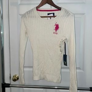 White polo sweater
